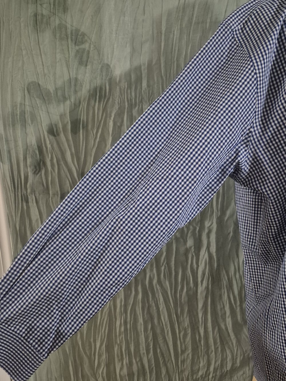 Men's Blue Gingham Button-Down Shirt - Picture 2 of 7